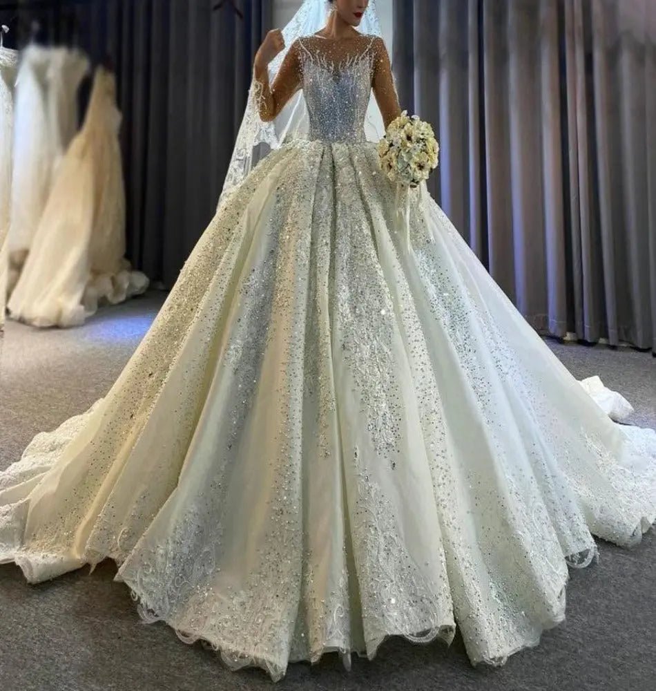 2021 Luxury Beading Wedding Dress Mscooco