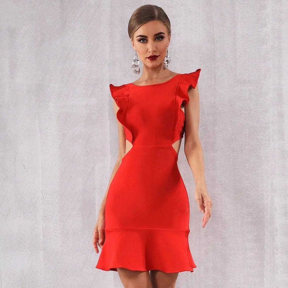 Ruffle 2024 bandage dress