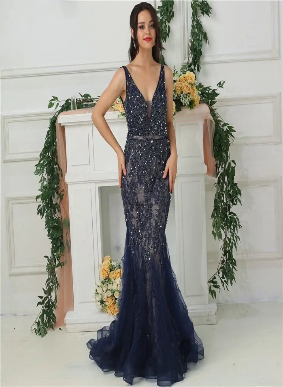 Feather shop evening gown