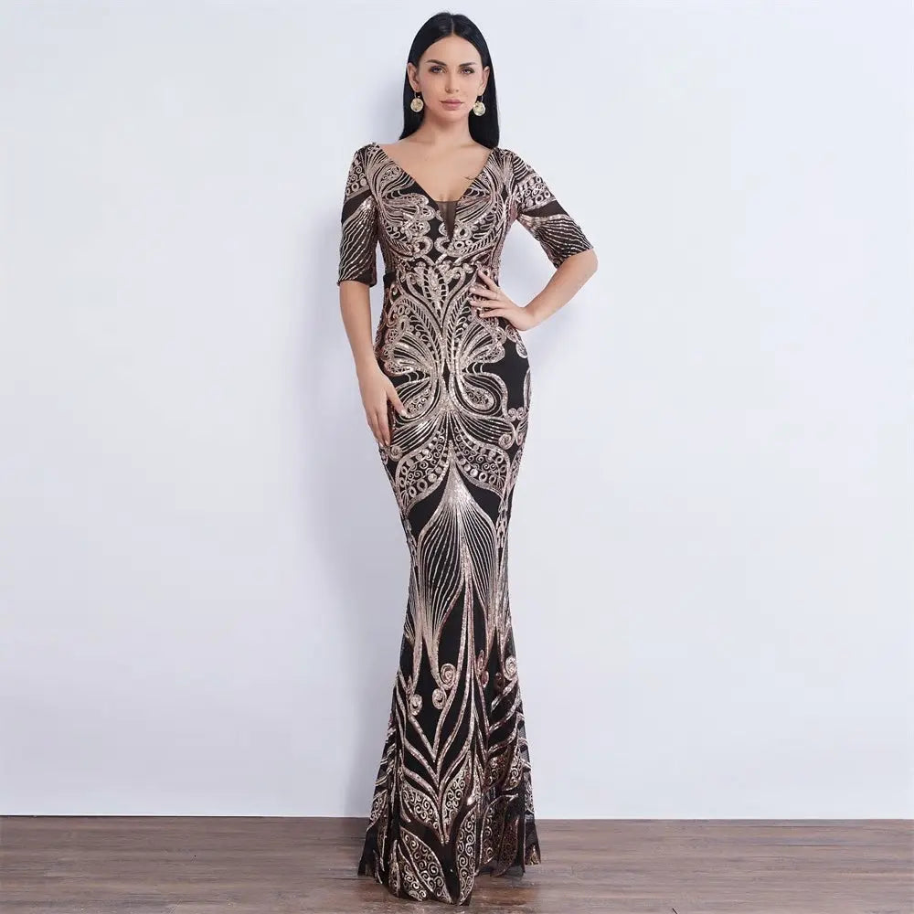 Fashion Nova Women's All Nighter Sequin Maxi Dress