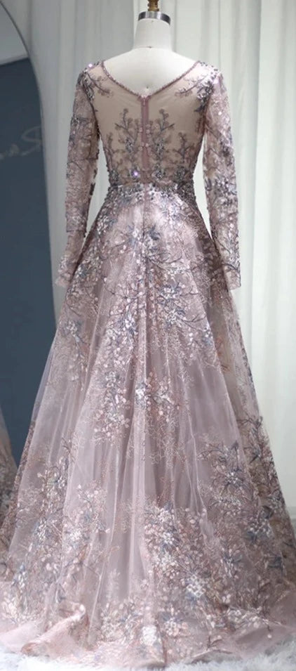 Ailani Luxury Beading A-Line Sparkle Evening Dress