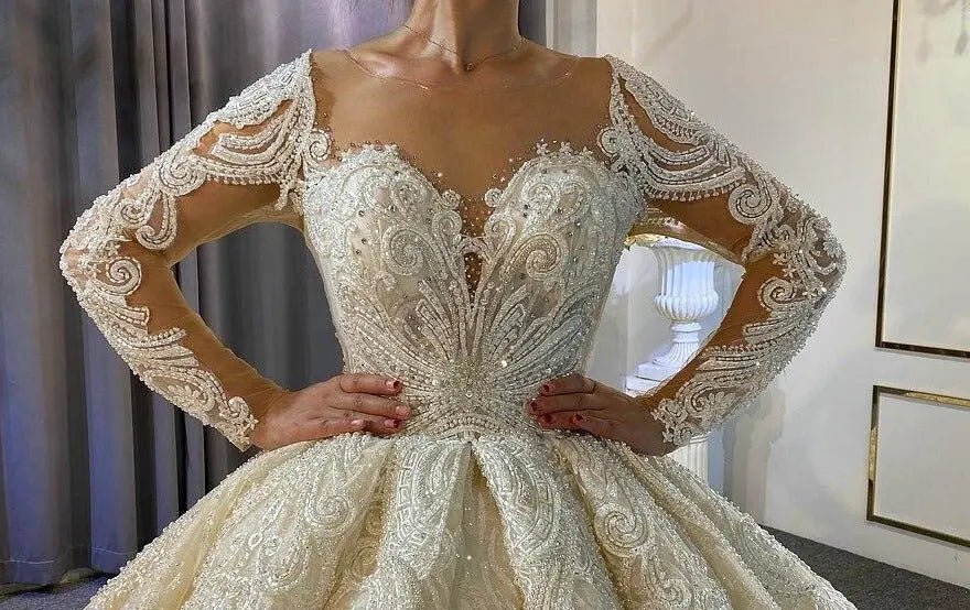 2021 Big Ball Gown Puffy Princess Wedding Dress Mscooco