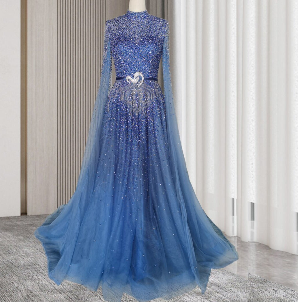 High collar hotsell evening gown