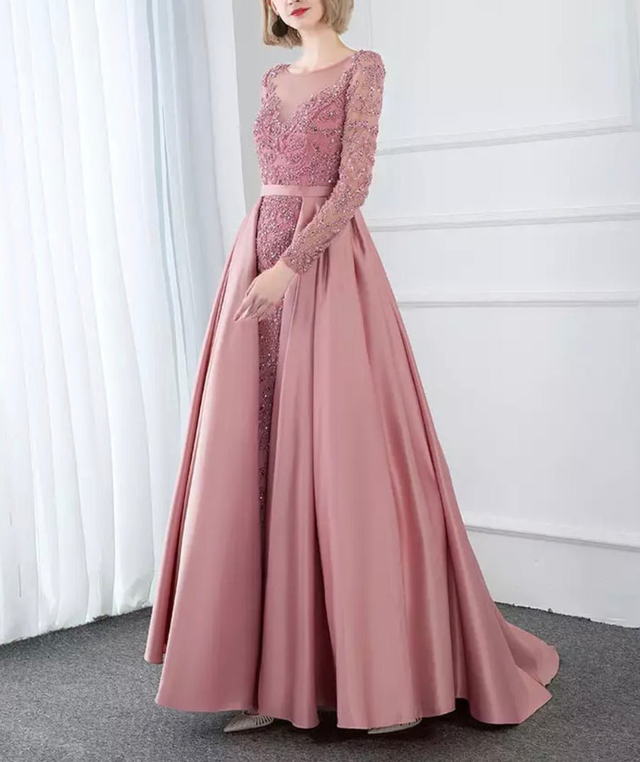 Cheap long sleeve hot sale evening gowns