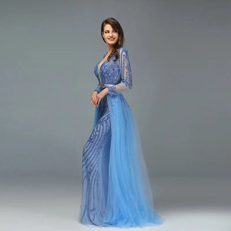 ALIZA - Luxe Sequined Sparkle Evening Gown - Mscooco.co.uk