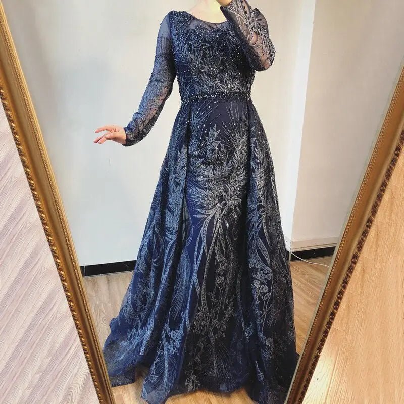 Long sleeve navy clearance gown