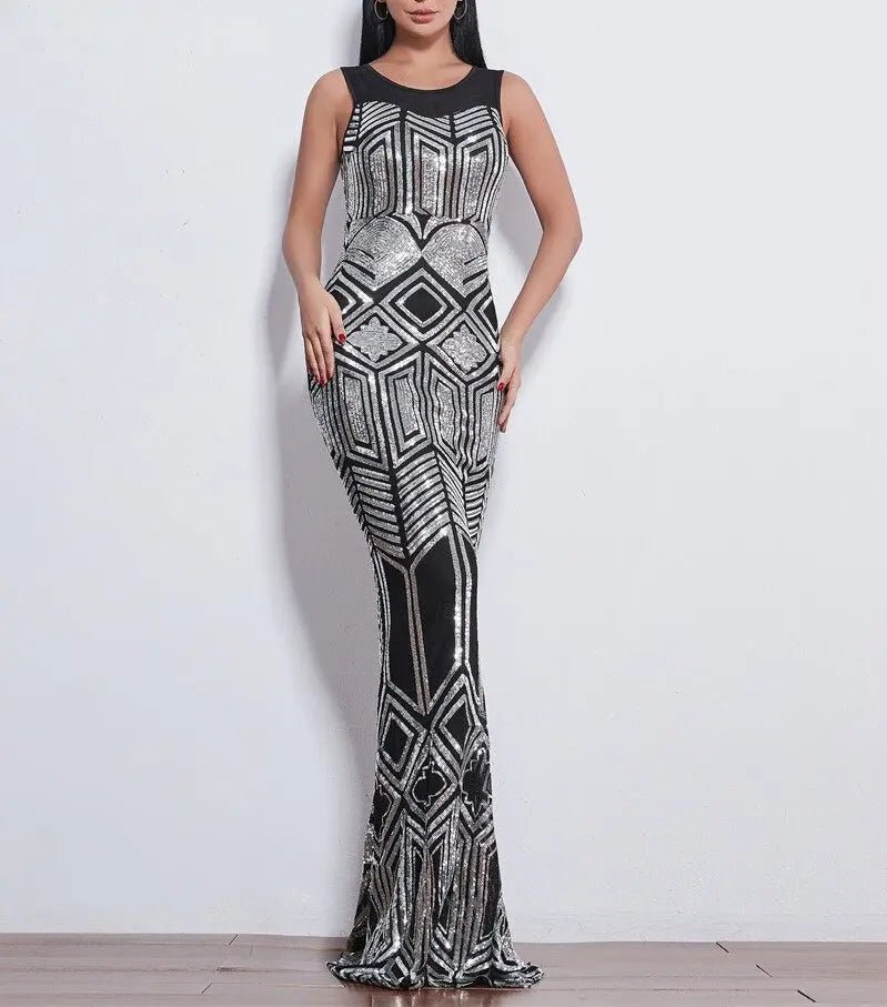 Analia Elegant Sequin Evening Gown - Mscooco.co.uk