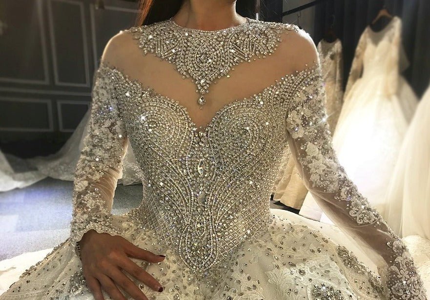 Full Beading Wedding Dress - Mscooco.co.uk