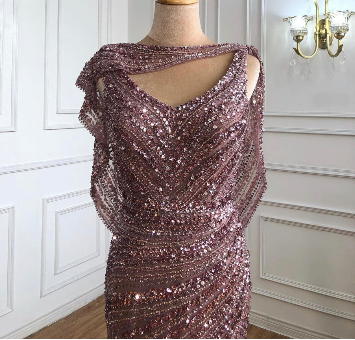 Dusky pink 2025 sequin dress