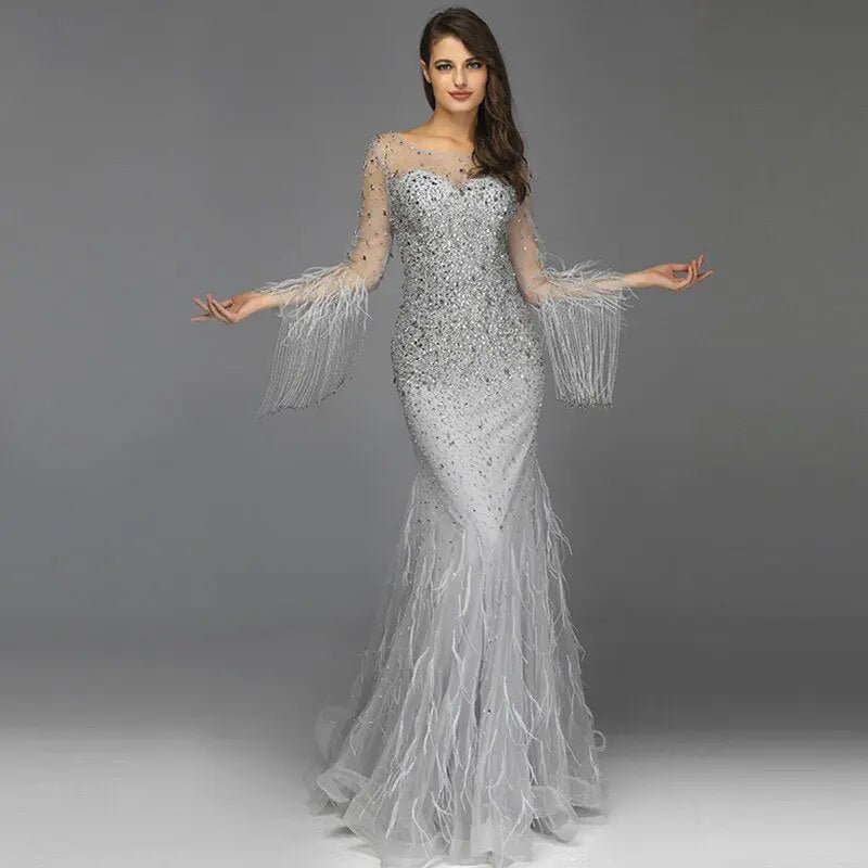 Long shop gown silver