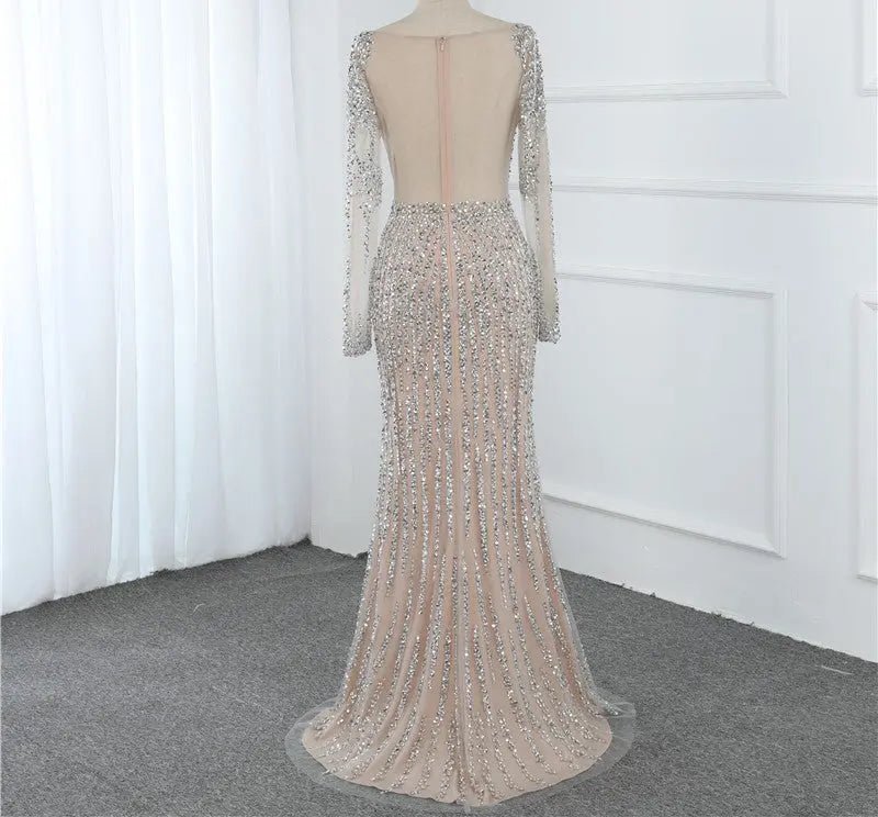 Loran Long Sleeves Beading Evening Gown - Mscooco.co.uk