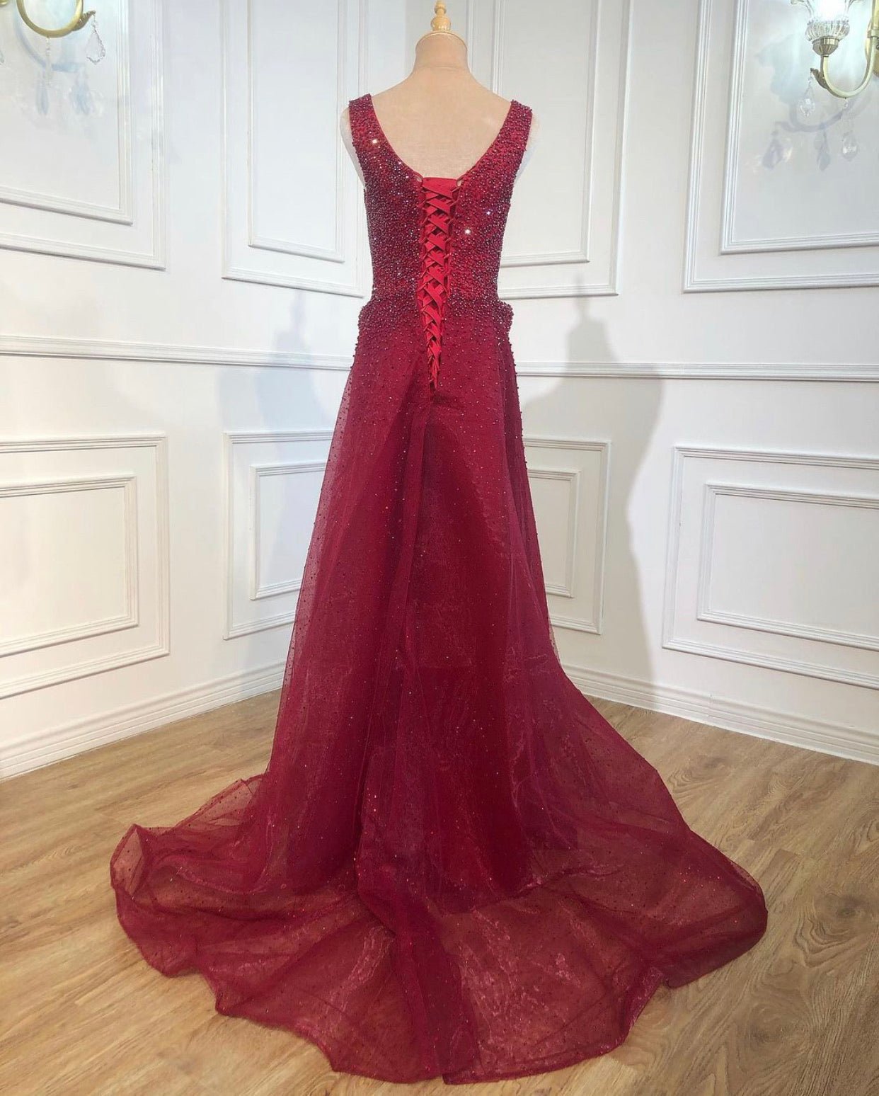 Marion Spaghetti Strap Crystal Luxury Formal Dress - Mscooco.co.uk
