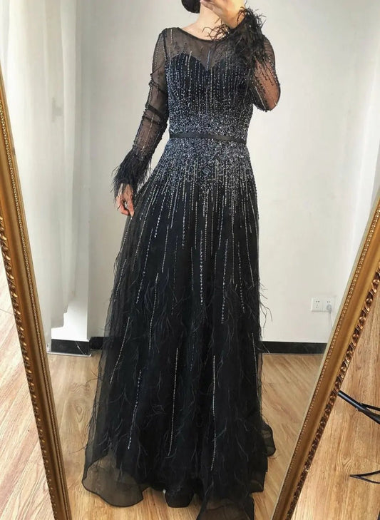 Paris - Black Evening Gown - Mscooco.co.uk