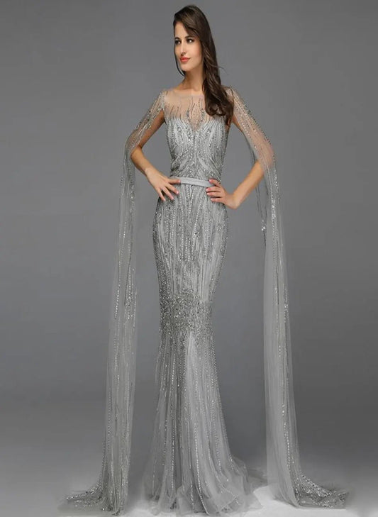 RANIA - Beaded Embellished Gown - Mscooco.co.uk