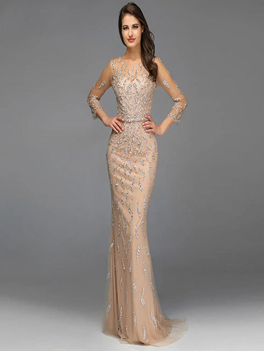 SAFA - Beaded Gown in Gold - Mscooco.co.uk